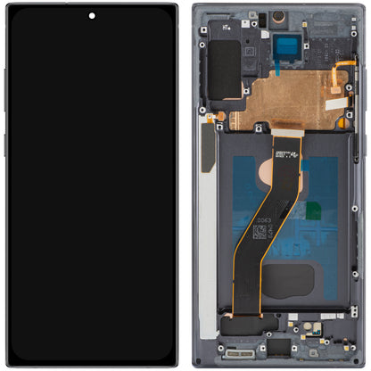 Дисплей с тъчскрийн MP, съвместим с Samsung Galaxy Note 10+ N975, с рамка, OLED версия, черен