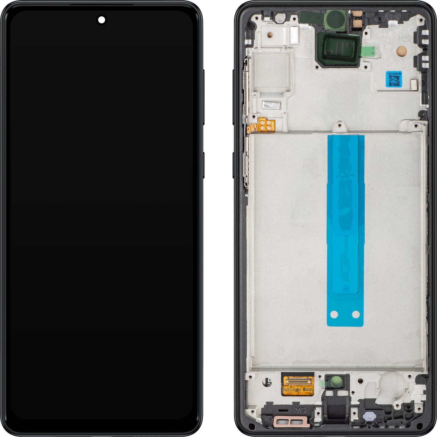 Дисплей с тъчскрийн MP съвместим с Samsung Galaxy A73 5G A736, с рамка, черен