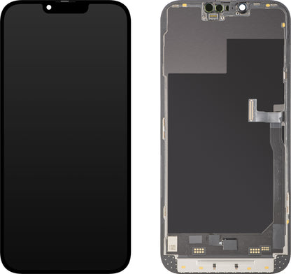 Дисплей с тъчскрийн MP, съвместим с Apple iPhone 13 Pro Max, с рамка, версия Soft OLED 120Hz FHD Diagnostic, черен