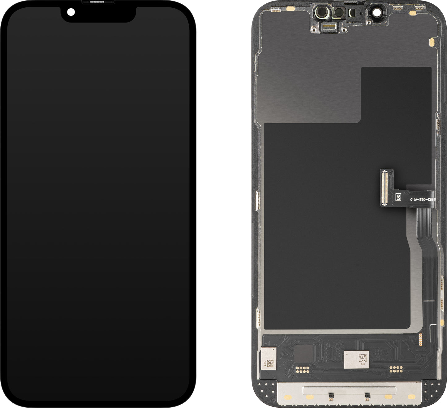 Дисплей с тъчскрийн MP, съвместим с Apple iPhone 13 Pro, с рамка, версия Soft OLED IC Movable 120Hz FHD, черен