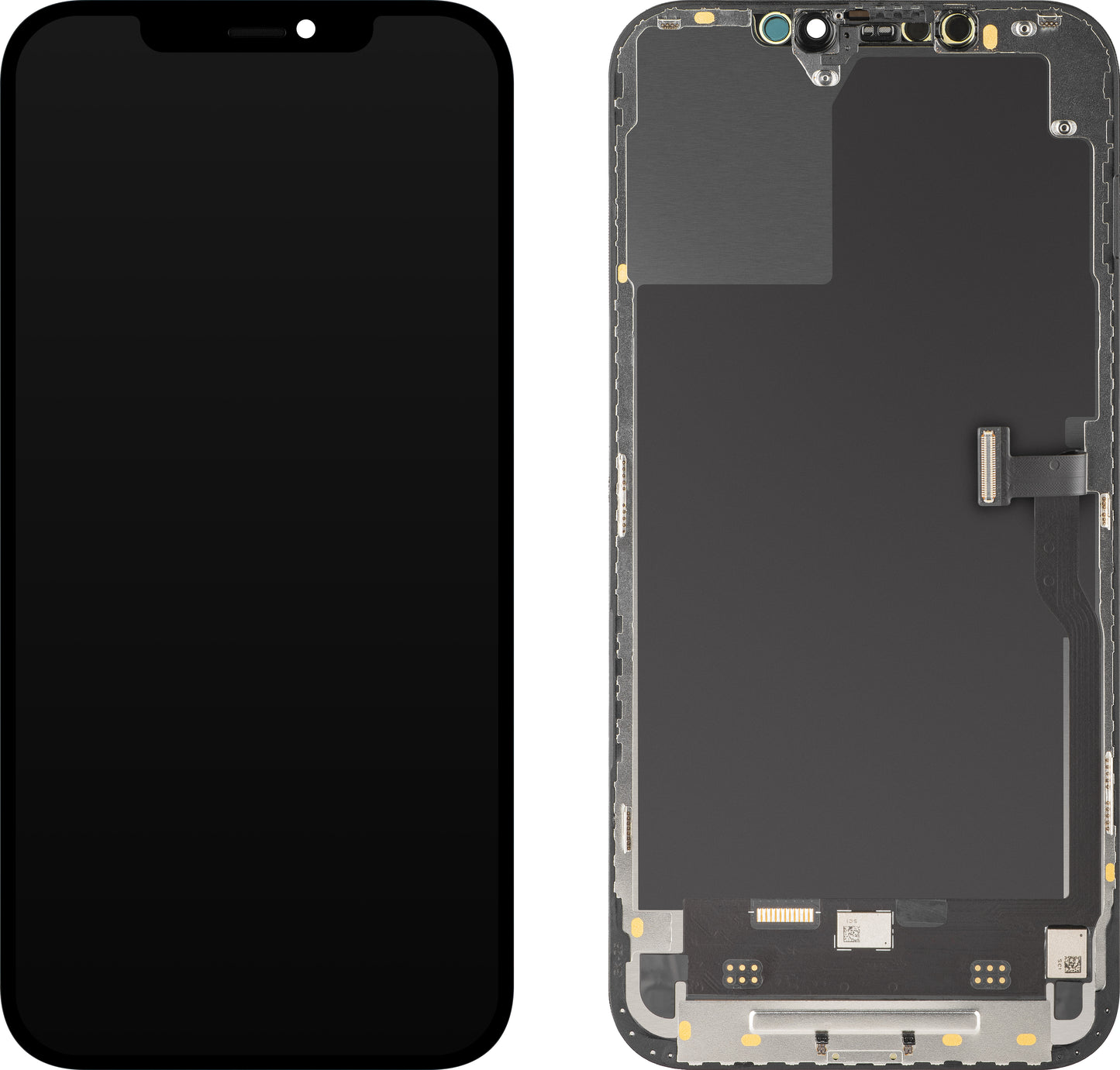 Дисплей с тъчскрийн MP, съвместим с Apple iPhone 12 Pro Max, с рамка, версия Soft OLED IC Movable FHD, черен