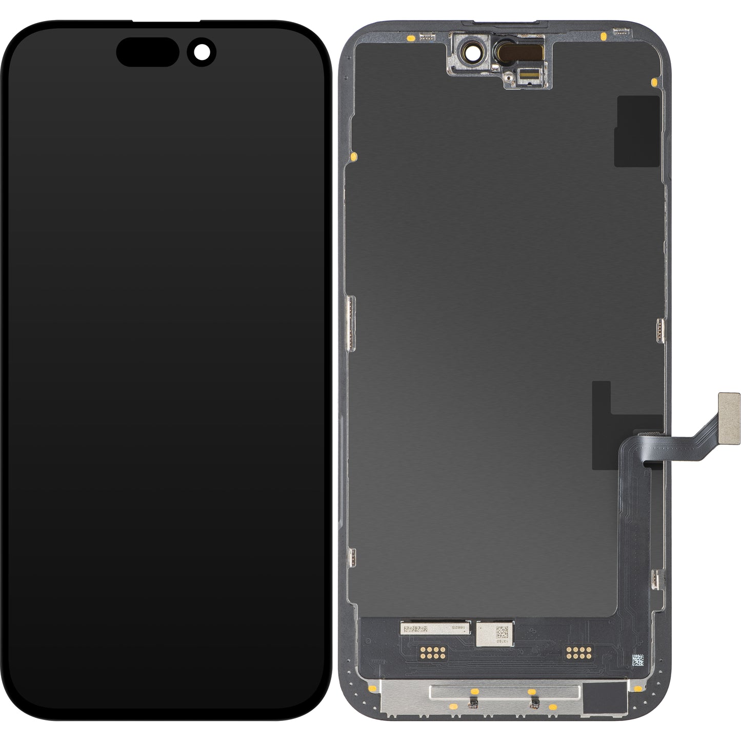 Дисплей с тъчскрийн MP, съвместим с Apple iPhone 15 Plus, с рамка, версия Soft OLED FHD IC Movable, черен