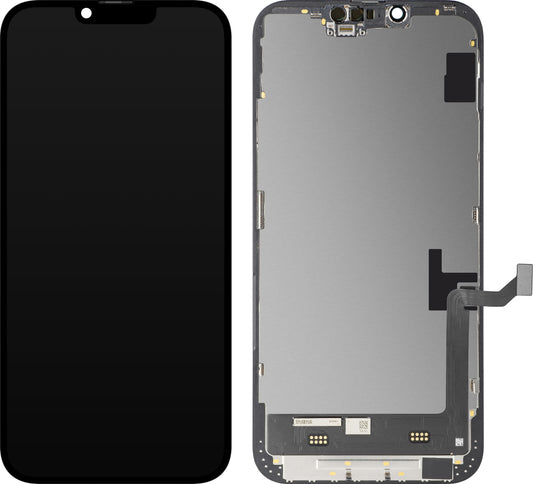 Дисплей с тъчскрийн MP, съвместим с Apple iPhone 14 Plus, с рамка, версия Soft OLED FHD IC Movable, черен