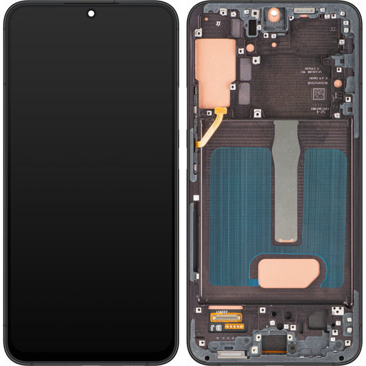 Дисплей с тъчскрийн MP, съвместим с Samsung Galaxy S22+ 5G S906, с рамка, черен