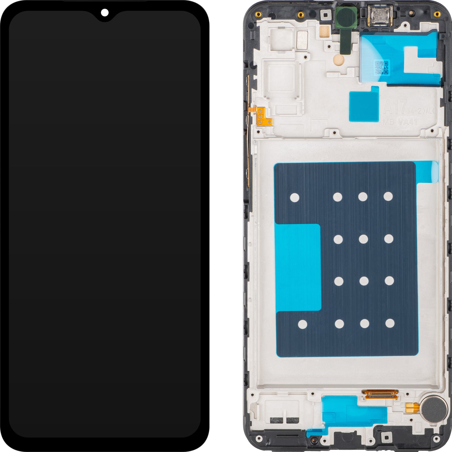 Дисплей с тъчскрийн MP, съвместим с Samsung Galaxy A17 5G, с рамка, черен