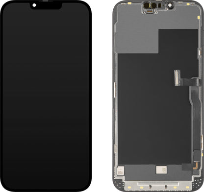 Дисплей с тъчскрийн MP, съвместим с Apple iPhone 13 Pro Max, с рамка, OLED FHD версия за диагностика, черен