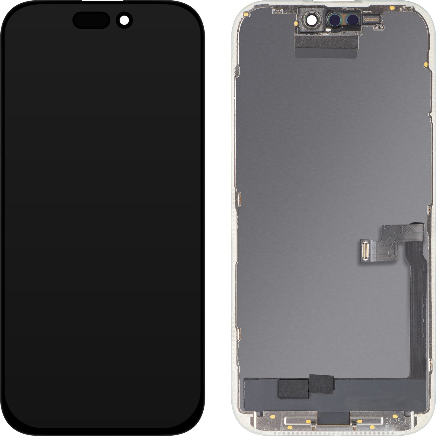 Дисплей с тъчскрийн MP, съвместим с Apple iPhone 16 Pro, с рамка, OLED FHD версия за диагностика, черен