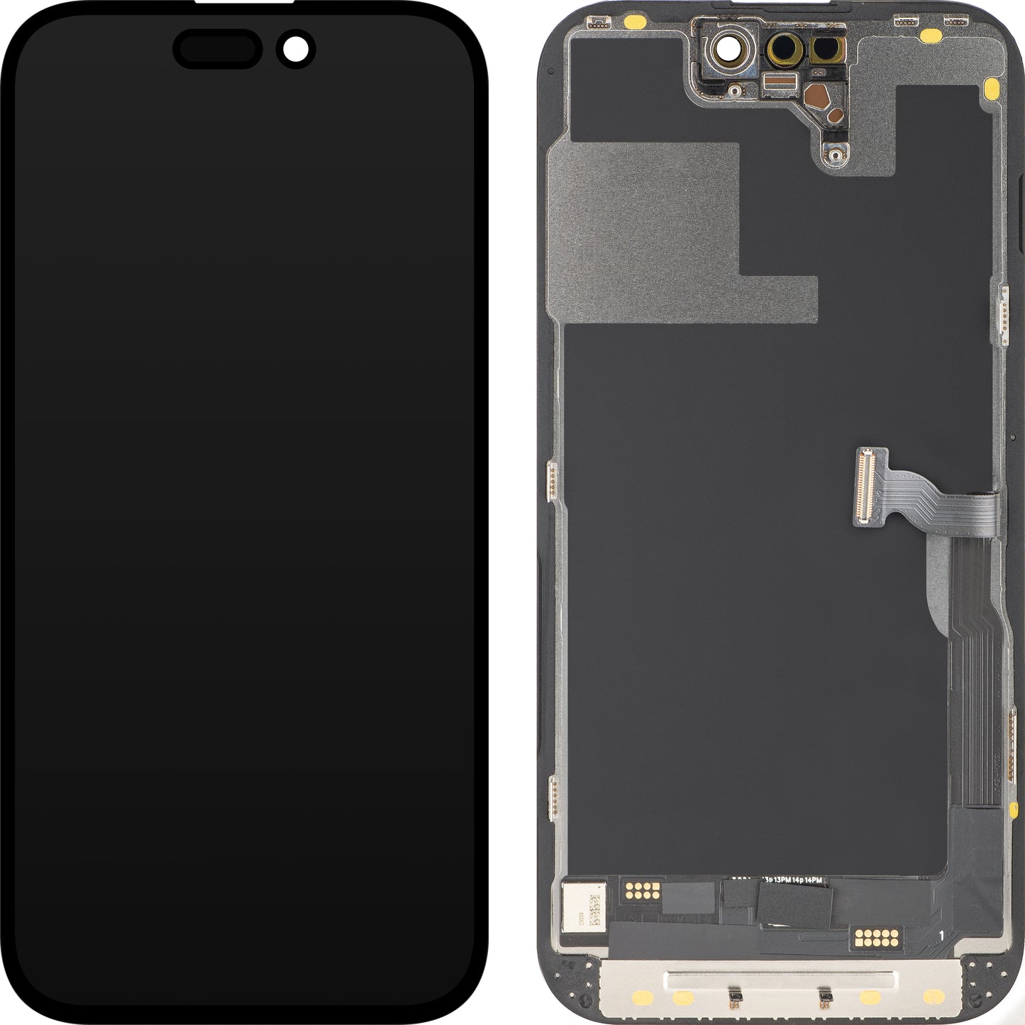 Дисплей с тъчскрийн MP, съвместим с Apple iPhone 14 Pro, с рамка, OLED FHD версия за диагностика, черен