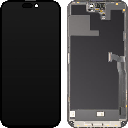 Дисплей с тъчскрийн MP, съвместим с Apple iPhone 14 Pro Max, с рамка, OLED FHD версия за диагностика, черен