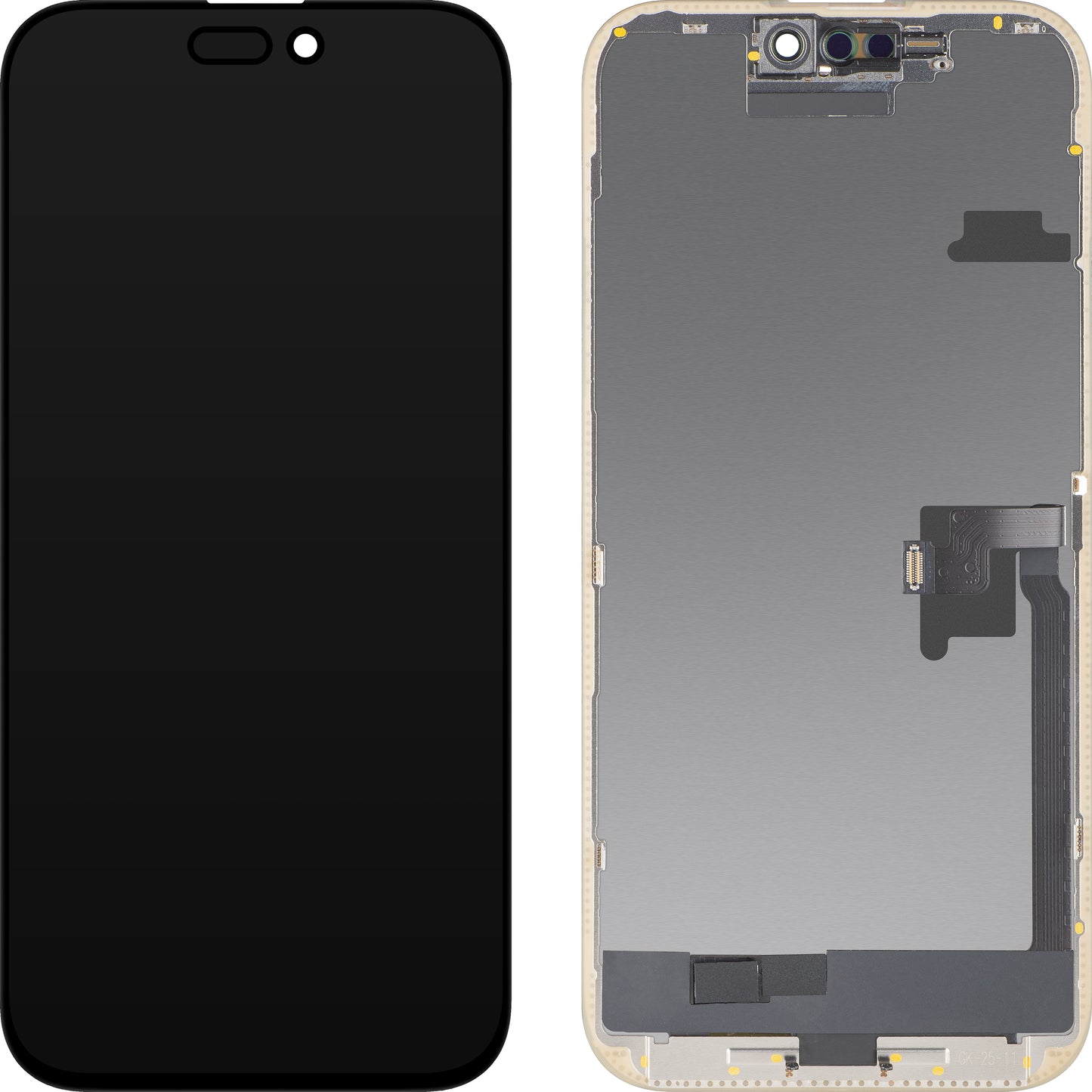 Дисплей с тъчскрийн MP, съвместим с Apple iPhone 16 Pro Max, с рамка, OLED FHD версия за диагностика, черен