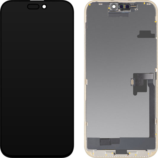 Дисплей с тъчскрийн MP, съвместим с Apple iPhone 16 Pro Max, с рамка, OLED FHD версия за диагностика, черен