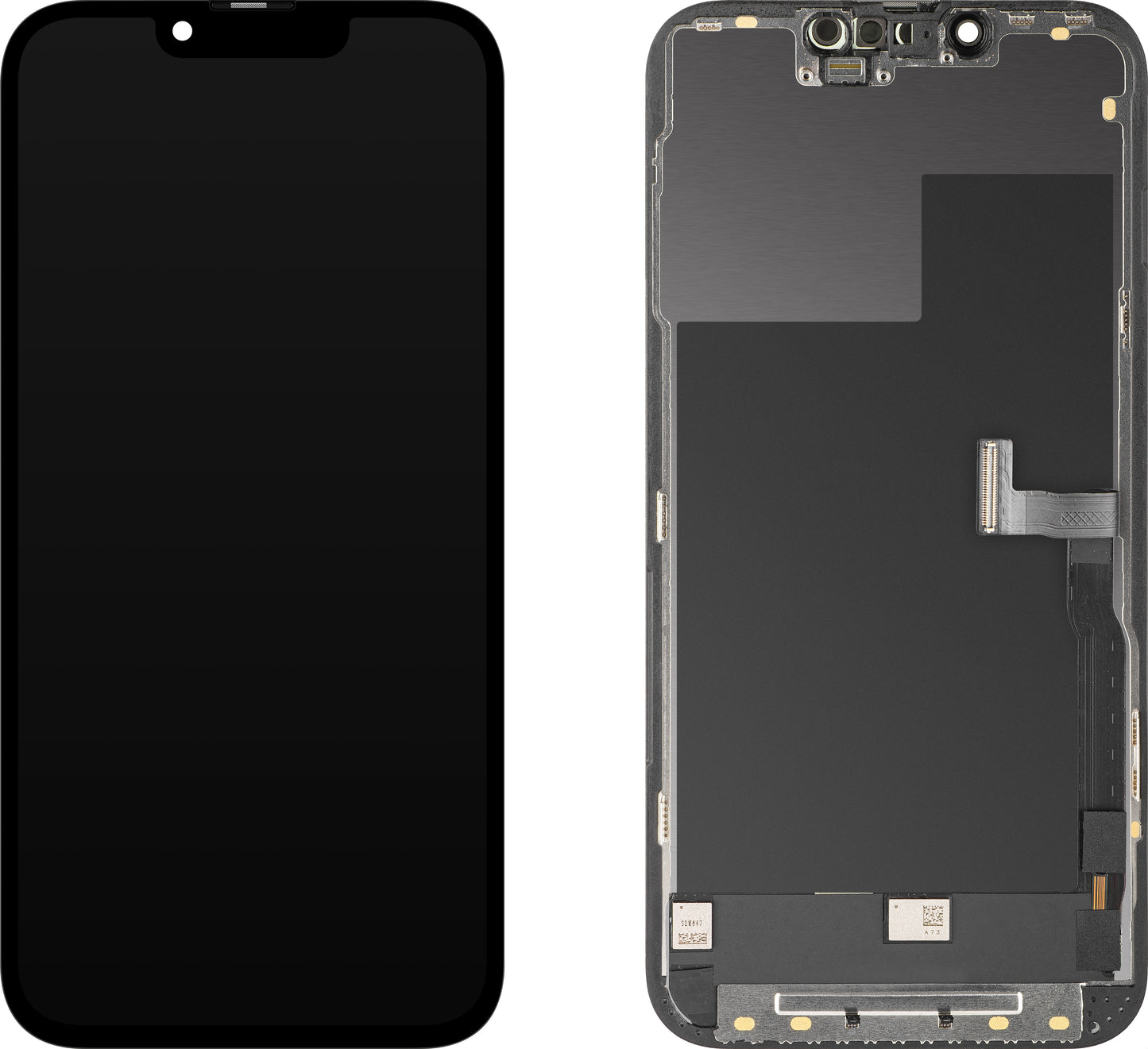 Дисплей с тъчскрийн MP, съвместим с Apple iPhone 13 Pro, с рамка, OLED FHD версия за диагностика, черен