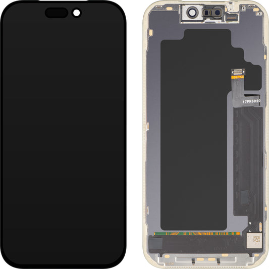 Дисплей с MP сензорен екран, съвместим с Apple iPhone 17 Pro, с рамка, OLED FHD версия с подвижен IC, черен