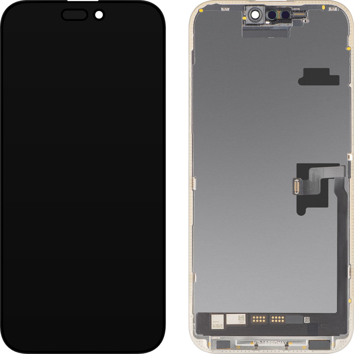 Дисплей с MP сензорен екран, съвместим с Apple iPhone 16 Pro Max, с рамка, версия Soft OLED FHD IC Movable, черен