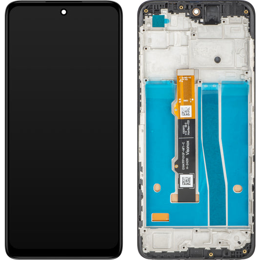 Дисплей с тъчскрийн MP съвместим с Motorola Moto G42, с рамка, черен