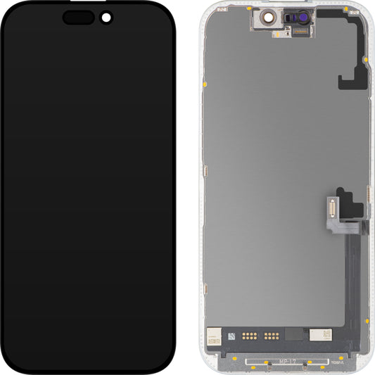 Дисплей с MP сензорен екран, съвместим с Apple iPhone 17, с рамка, софтуерна версия OLED FHD 120Hz диагностичен, черен