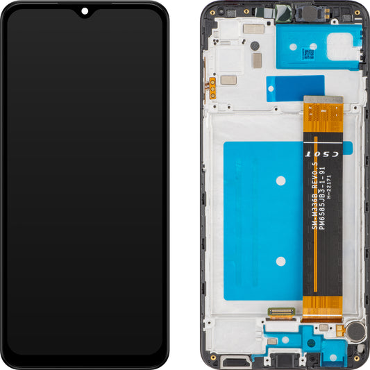 Дисплей с MP сензорен екран, съвместим със Samsung Galaxy A23 A235, с рамка, черен, повторно опакован
