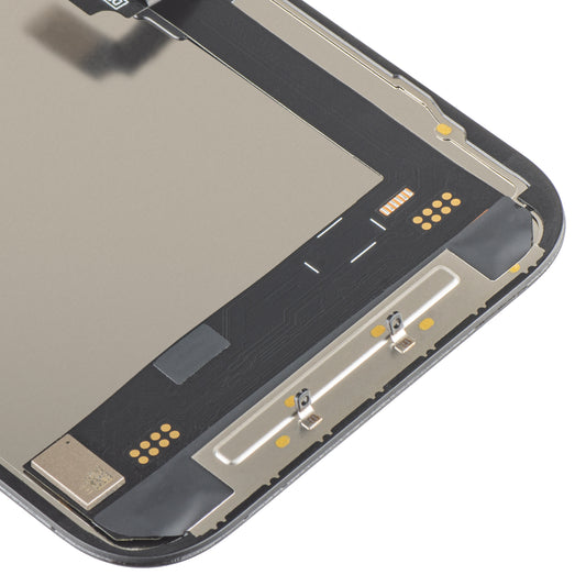 Дисплей с тъчскрийн MP, съвместим с Apple iPhone 16, с рамка, версия Soft OLED FHD 120Hz IC Movable, черен