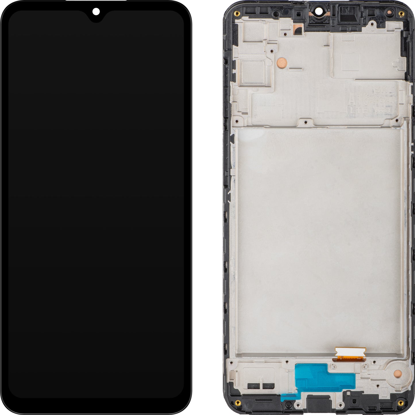 Дисплей с тъчскрийн MP съвместим с Samsung Galaxy A16 4G A165, с рамка, черен.