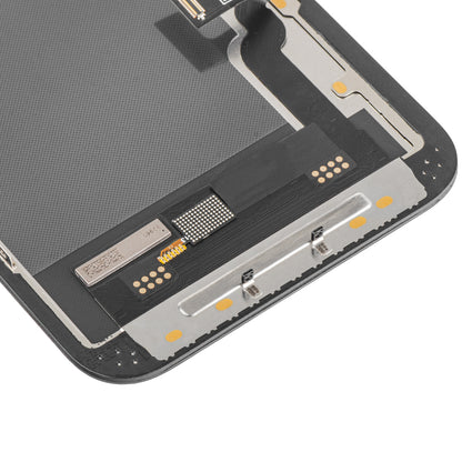 Дисплей с тъчскрийн MP, съвместим с Apple iPhone 13, с рамка, версия Soft OLED IC Movable FHD, черен