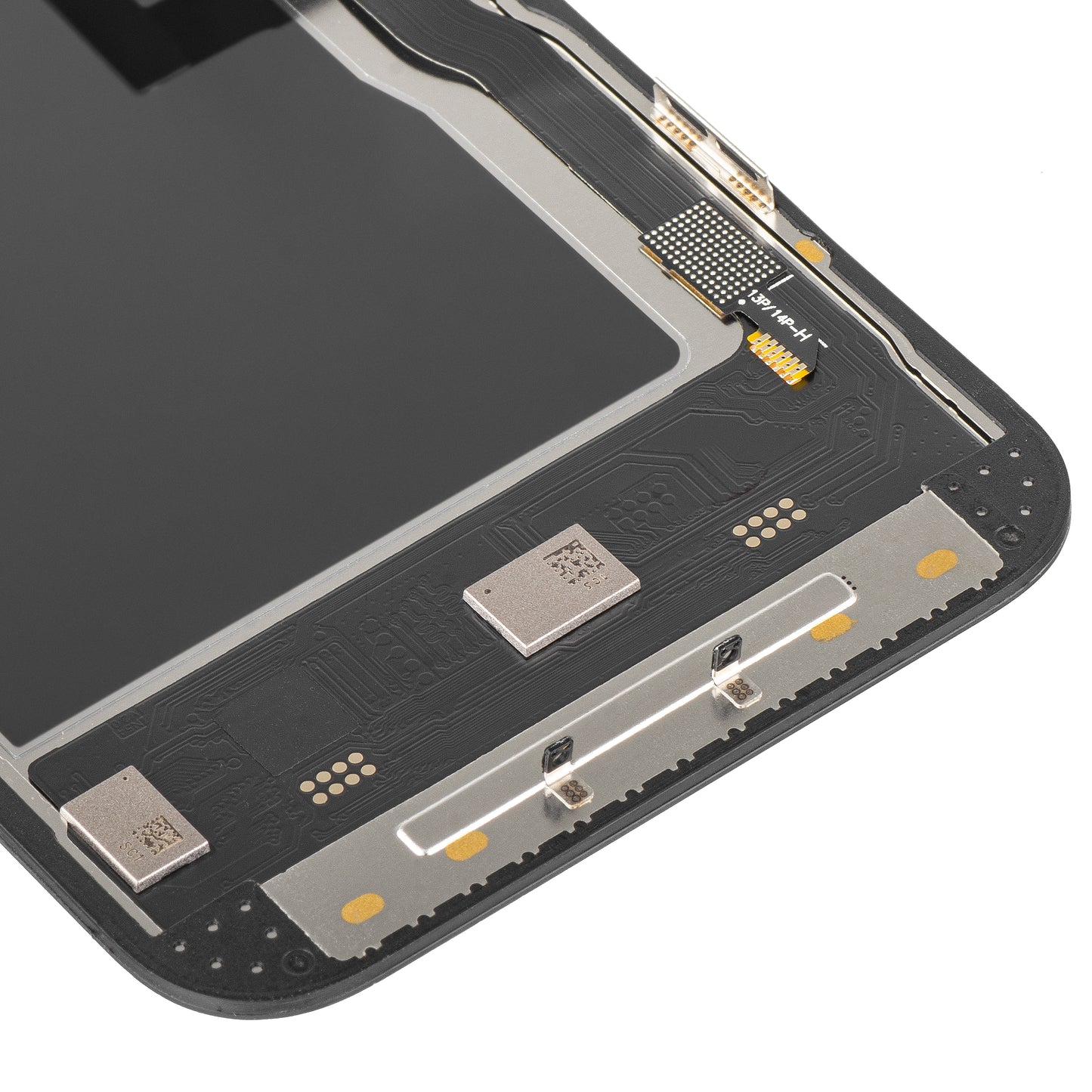 Дисплей с тъчскрийн MP, съвместим с Apple iPhone 13 Pro, с рамка, версия Soft OLED IC Movable 120Hz FHD, черен