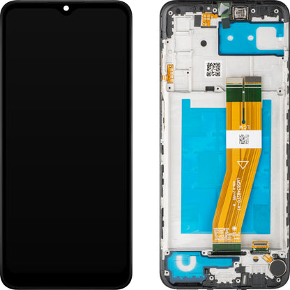 Сензорен MP дисплей със сензорен екран, съвместим със Samsung Galaxy A03s A037, с рамка, версия F, черен 