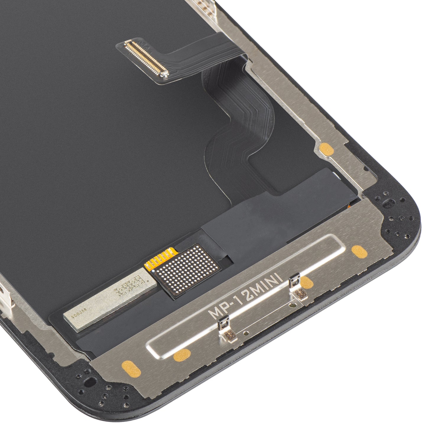 Дисплей с MP сензорен екран, съвместим с Apple iPhone 12 mini, с рамка, OLED FHD версия с подвижен IC, черен