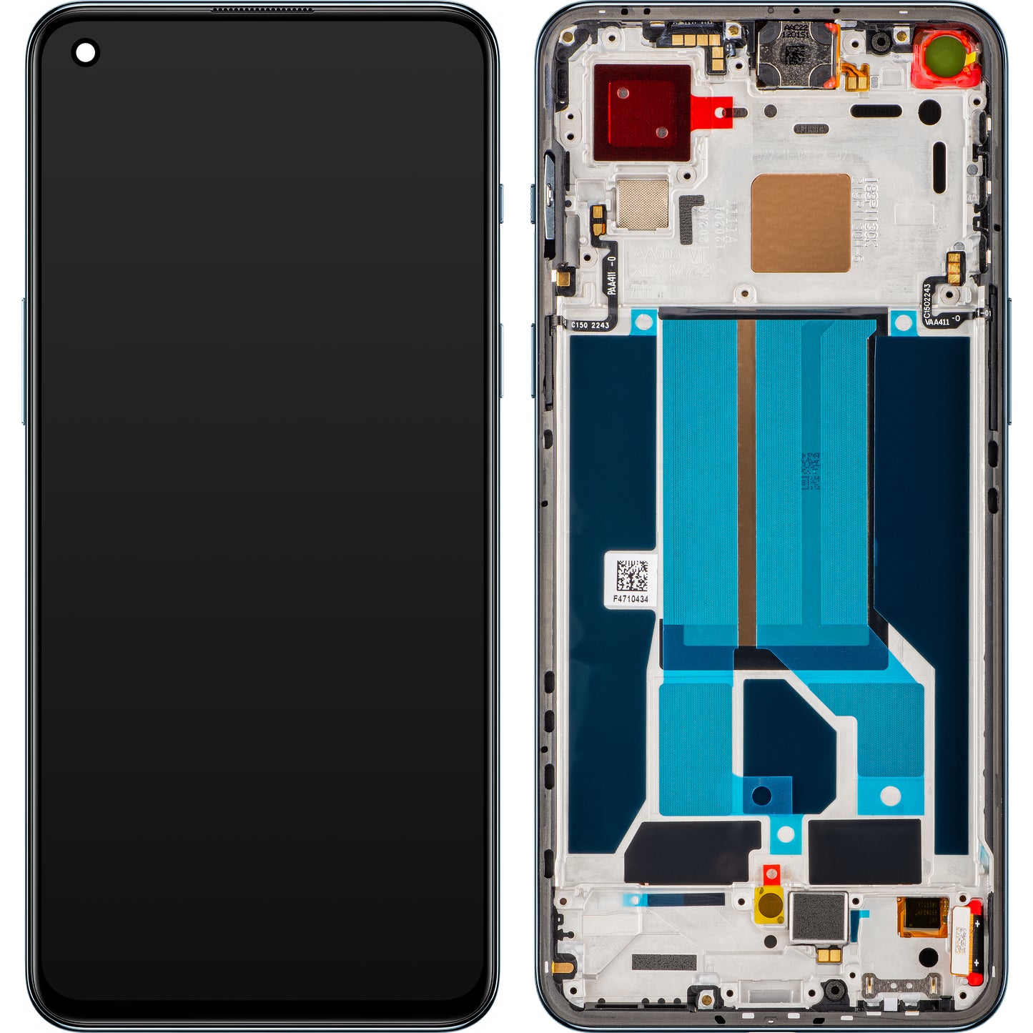 OnePlus Nord 2 5G Touchscreen Display, with Frame, Gray (Gray Sierra), Service Pack 2011100360