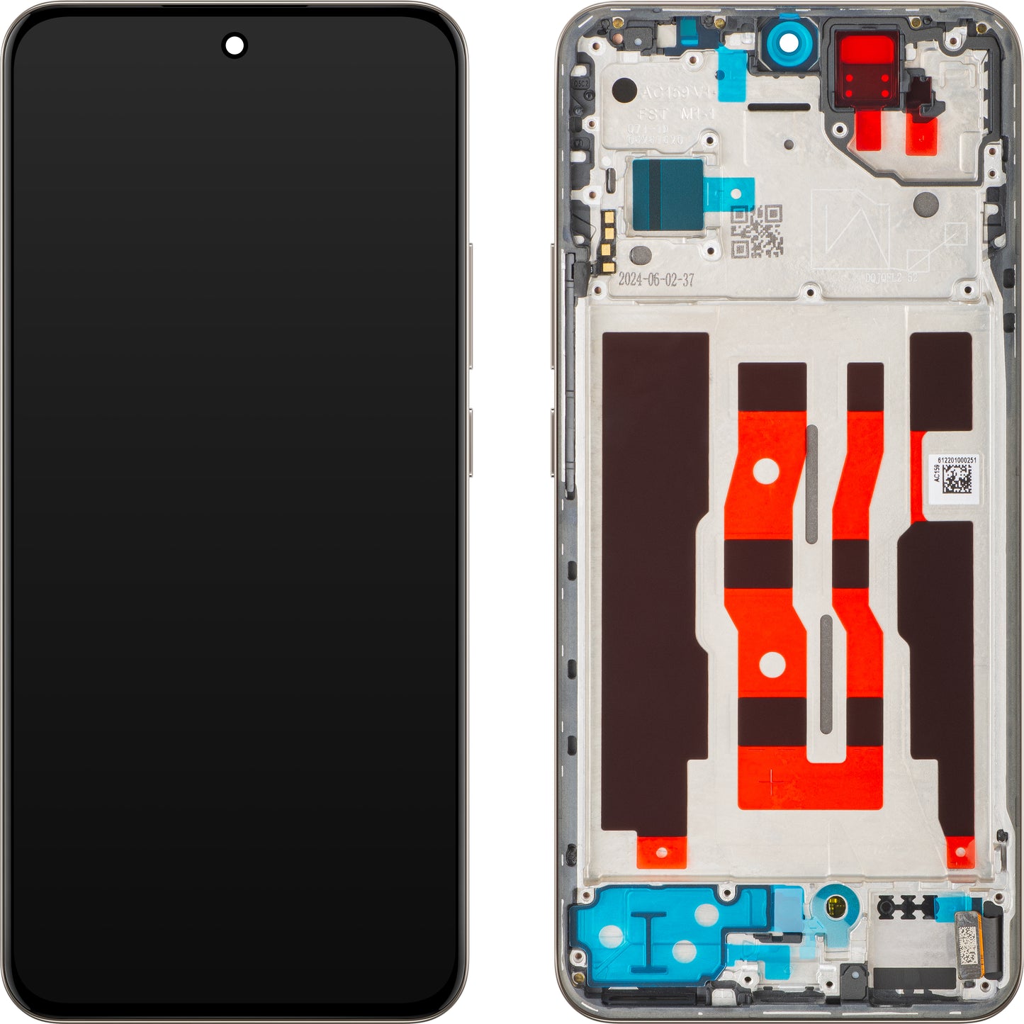 Дисплей с тъчскрийн Oppo Reno12, с рамка, Розов (Sunset Pink), Service Pack 621029000230