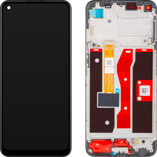 Дисплей с тъчскрийн Oppo A54, с рамка, Черен (Crystal Black), Service Pack 4907222