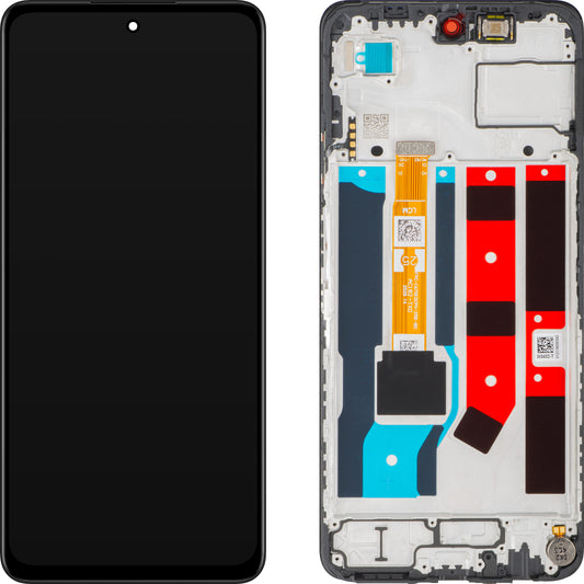 Дисплей с тъчскрийн Oppo A80 / A3 Pro, с рамка, черен, Service Pack 621029000244