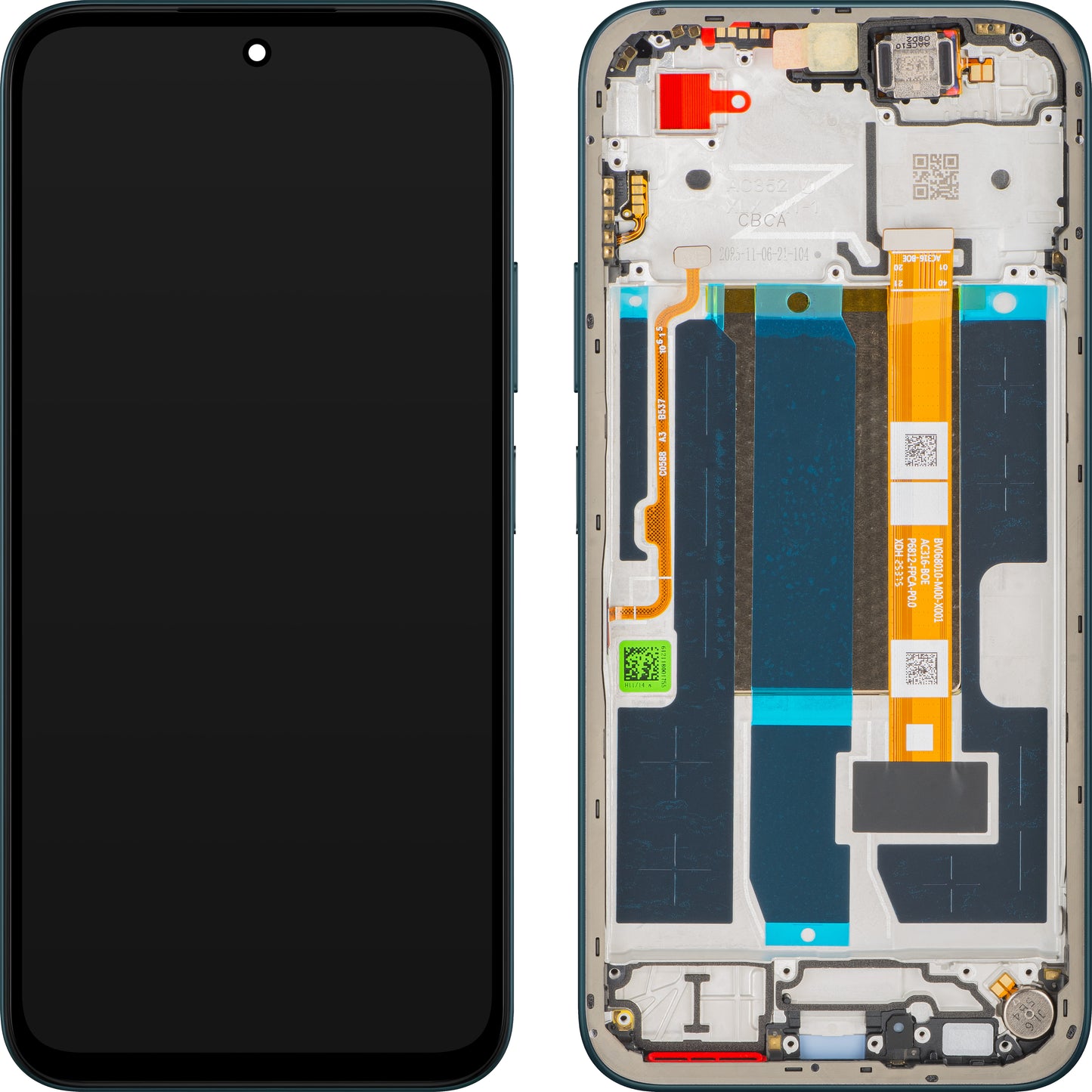 Дисплей с тъчскрийн Oppo A6, с рамка, Син (Sapphire Blue), Service Pack 621029000758