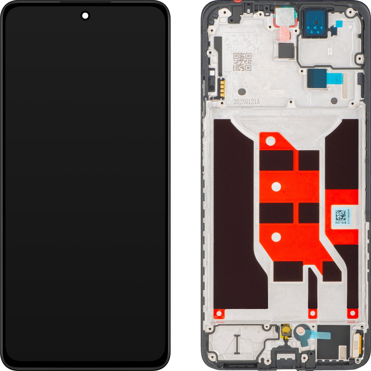 Дисплей с тъчскрийн Oppo Reno12 F, с рамка, черен, Service Pack 621029000258
