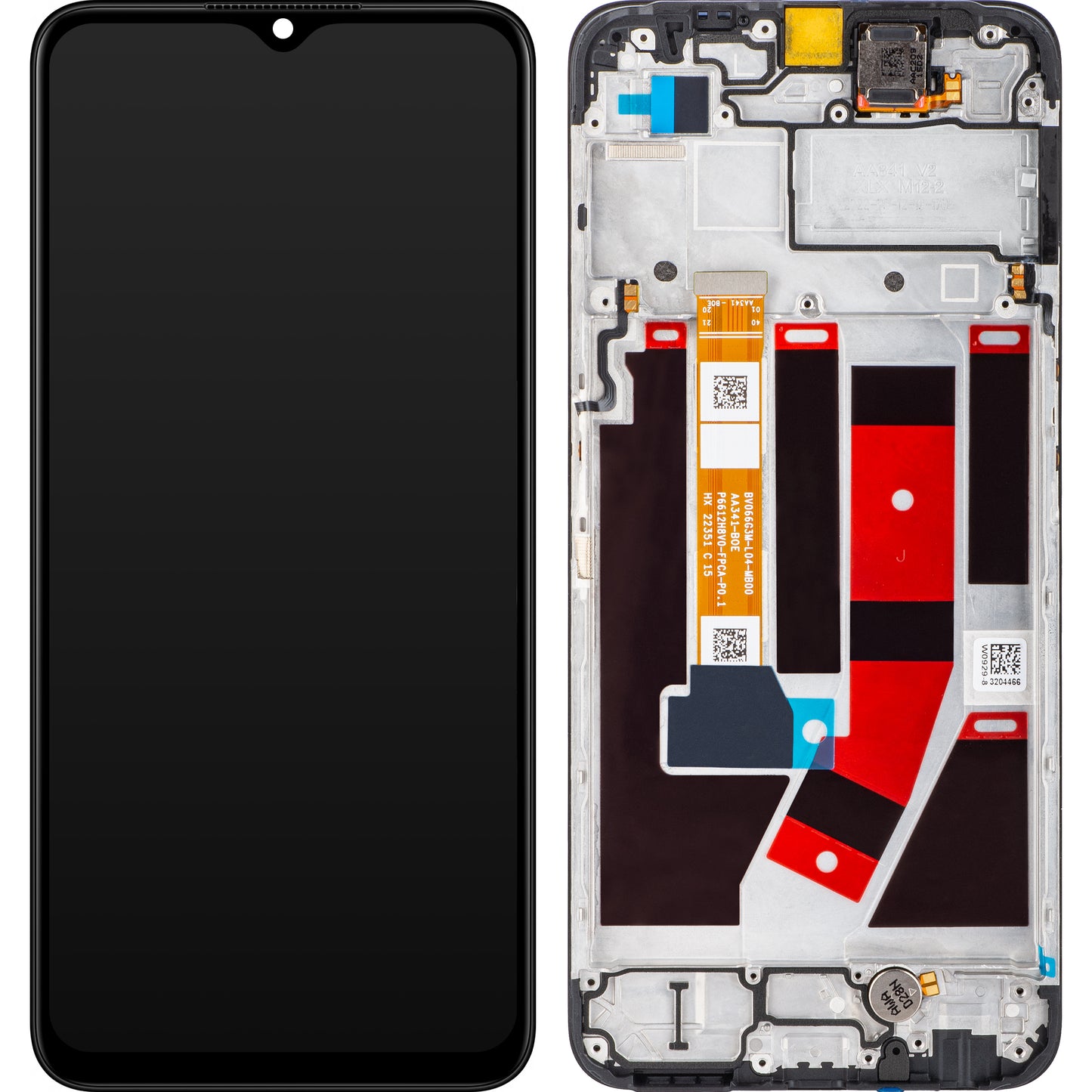 Дисплей с тъчскрийн Oppo A57 5G, с рамка, черен, преработен 4130239