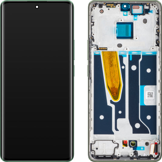 Дисплей с тъчскрийн Realme 11 Pro+, с рамка, зелен (Oasis Green), Service Pack 621029000027