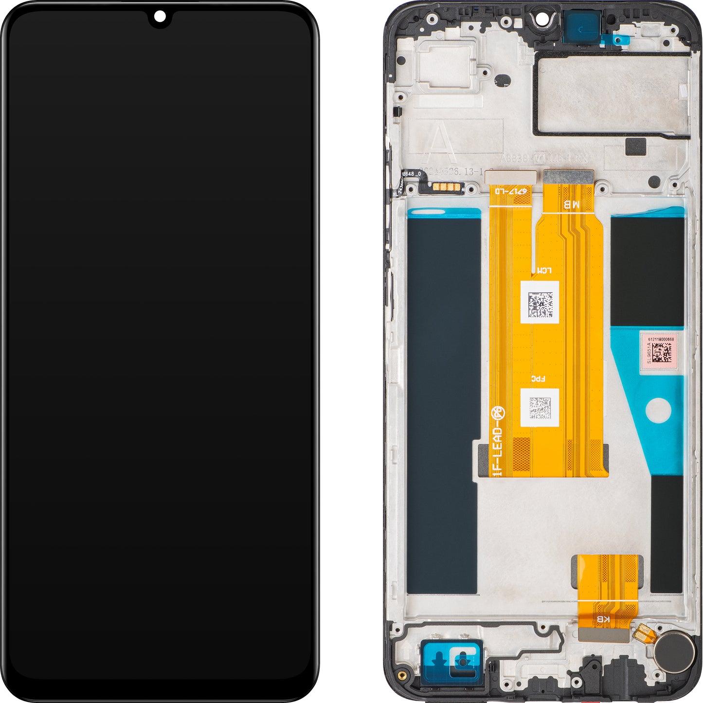 Дисплей с тъчскрийн Realme Note 60, с рамка, Черен (Marble Black), Service Pack 621029000222