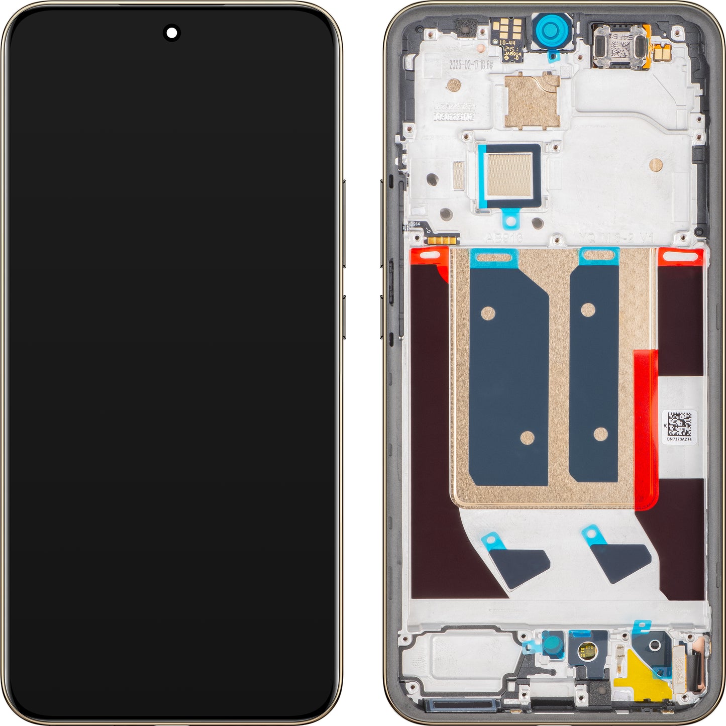 Дисплей с тъчскрийн Realme 14 Pro+, с рамка, бял (Pearl White), Service Pack 621039000082