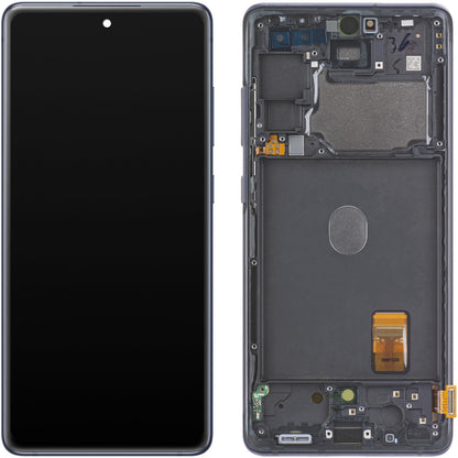 Дисплей с тъчскрийн Samsung Galaxy S20 FE 5G G781, с рамка, тъмносин, Swap GH82-24214A