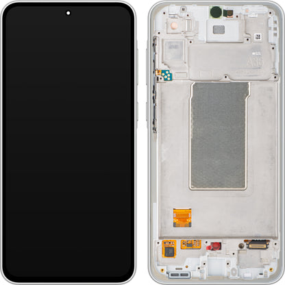Дисплей с тъчскрийн Samsung Galaxy A36 A366, с рамка, бял, Service Pack GH82-36841B