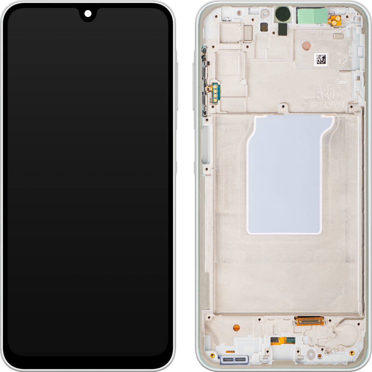 Дисплей с тъчскрийн Samsung Galaxy A26 A266, с рамка, бял, Service Pack GH82-37049B