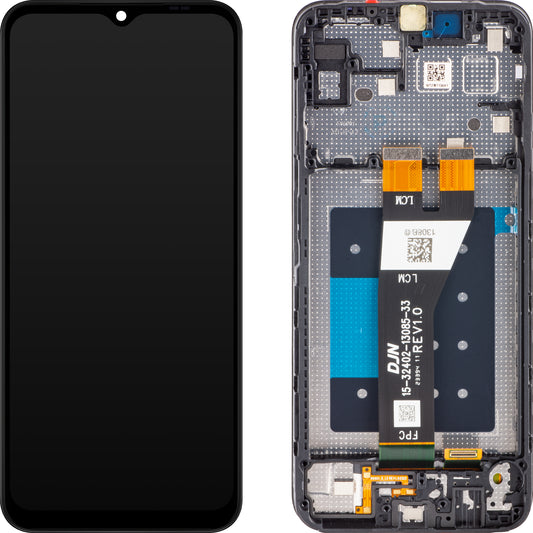 Дисплей с тъчскрийн Samsung Galaxy A14 5G A146, с рамка, европейска версия, черен, повторно запечатан GH81-23315A