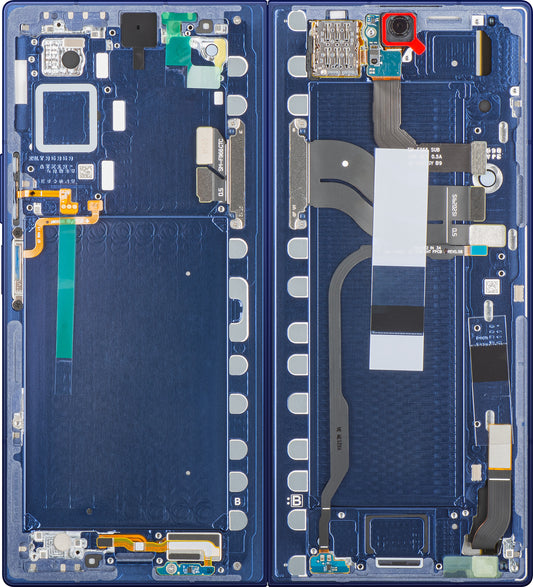 Дисплей с тъчскрийн Samsung Galaxy Z Fold7 F966, с рамка, под вътрешен панел, син (Blue Shadow), сервизен пакет GH82-37548B