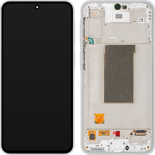Дисплей с тъчскрийн Samsung Galaxy A37 5G, с рамка, бял, Service Pack GH82-39232C