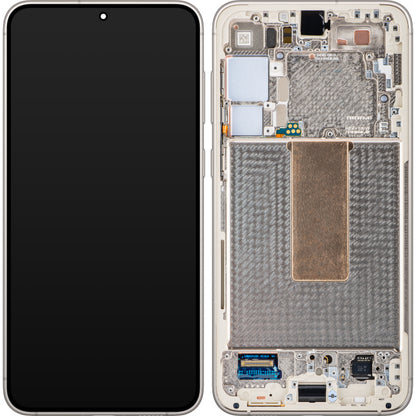 Дисплей с тъчскрийн Samsung Galaxy S23+ S916, с рамка, бял (крем), Service Pack GH82-30476B