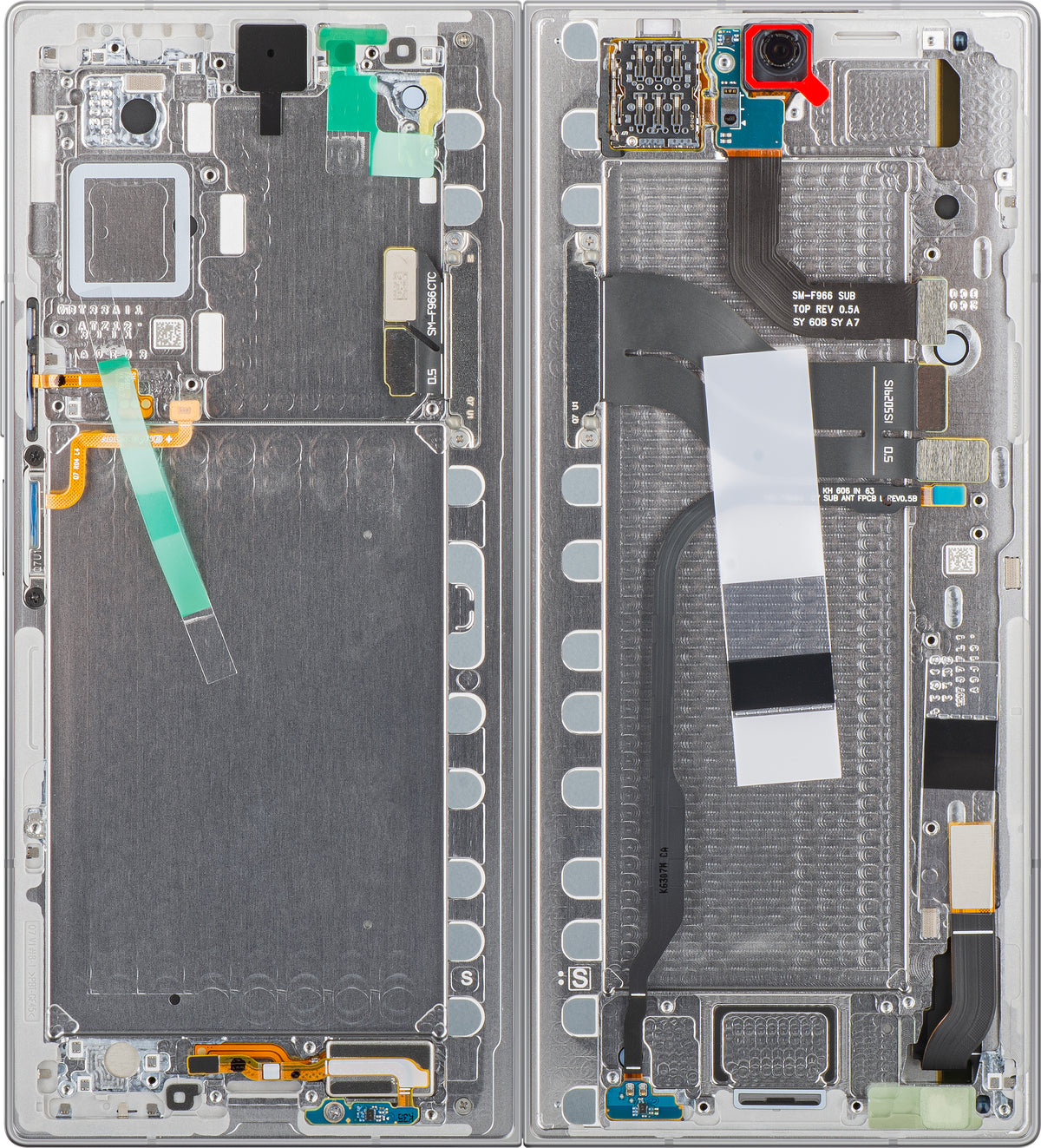 Samsung Galaxy Z Fold7 F966 Touchscreen Display, with Frame, Sub Inner, Silver (Silver Shadow), Service Pack GH82-37548A
