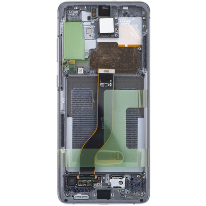 Сензорен дисплей Samsung Galaxy Galaxy S20 5G G981 / S20 G980, с рамка, черен (Cosmic Grey), сервизен пакет GH82-31432A 