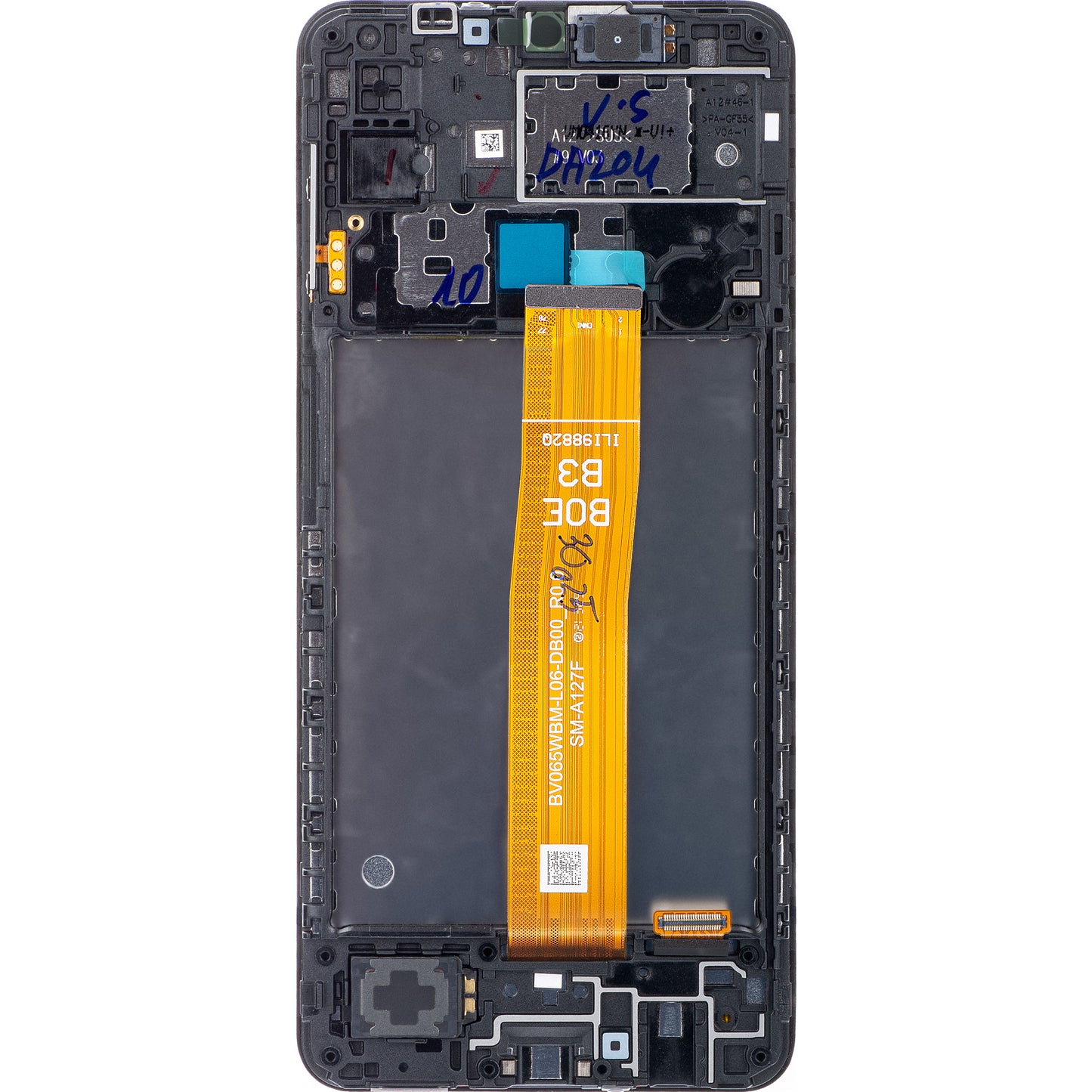 Дисплей с тъчскрийн Samsung Galaxy A12 Nacho A127, с рамка, черен, ресилиран GH82-26486A