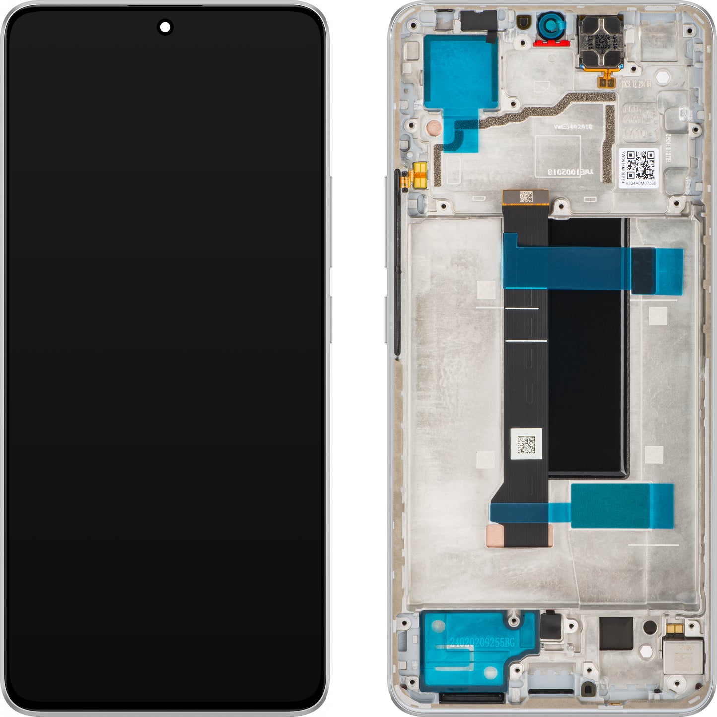 Дисплей с тъчскрийн Xiaomi Poco X6 / Redmi Note 13 Pro 5G, с рамка, бял, Service Pack 560001N16P00