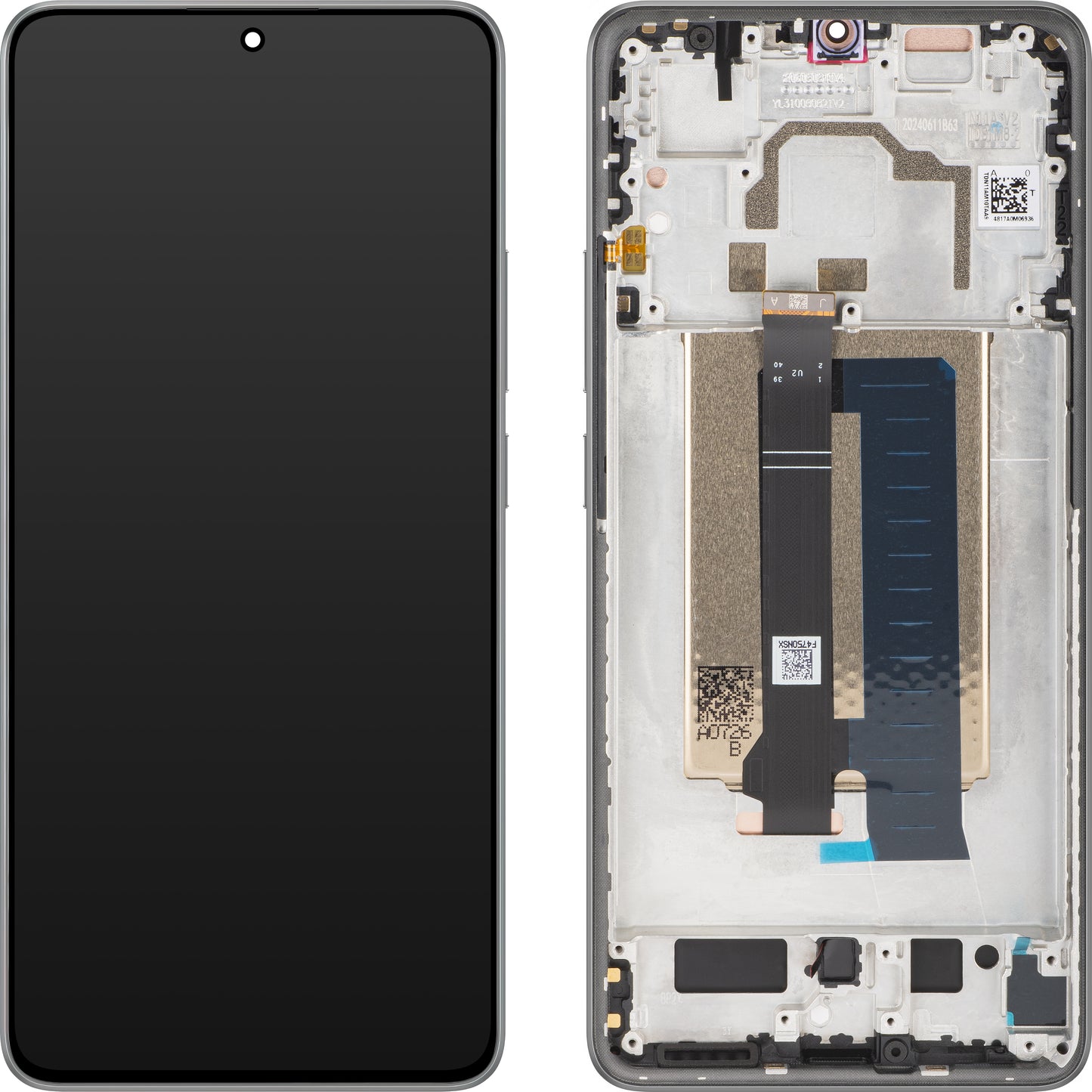 Дисплей с тъчскрийн Xiaomi Poco X6 Pro, с рамка, сив, Service Pack 560001N11A00