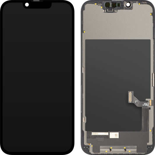 Дисплей с тъчскрийн ZY за Apple iPhone 17e / 16e, с рамка, версия LCD In-Cell IC подвижен, черен